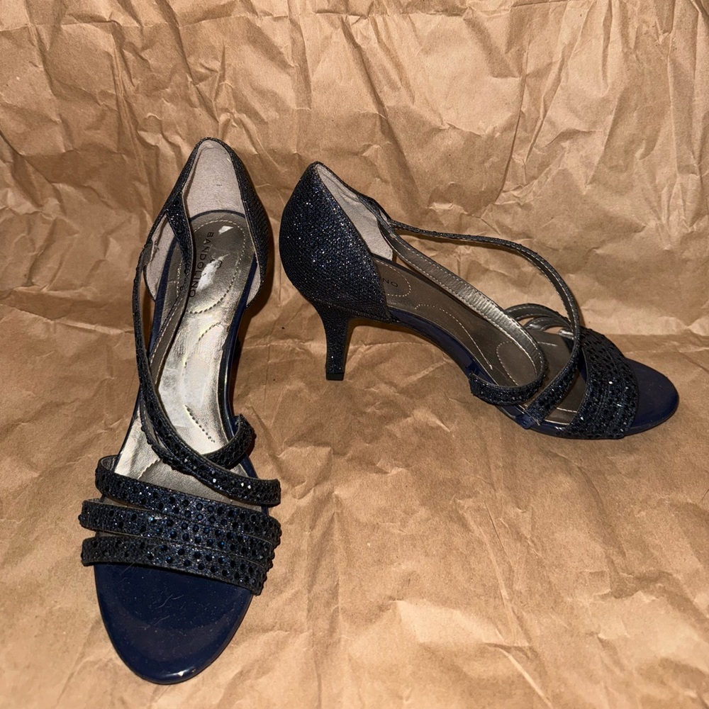 Bandolino Glittery Black Strappy Heels